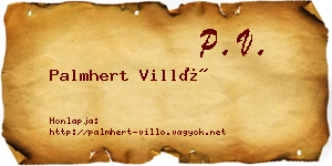 Palmhert Villő névjegykártya